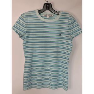 Tommy Hilfiger Stripe Crew Neck Cotton T Shirt Size Medium